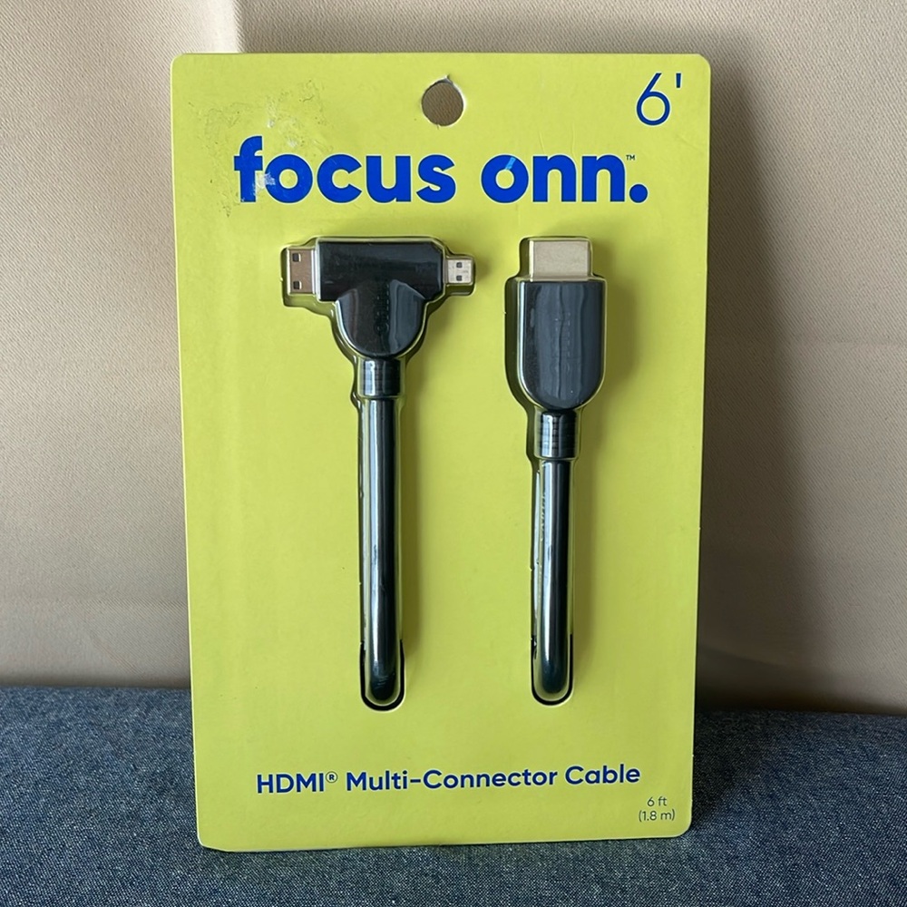 New in package Focus Onn 6ft HDMI Multi-Connector Cable